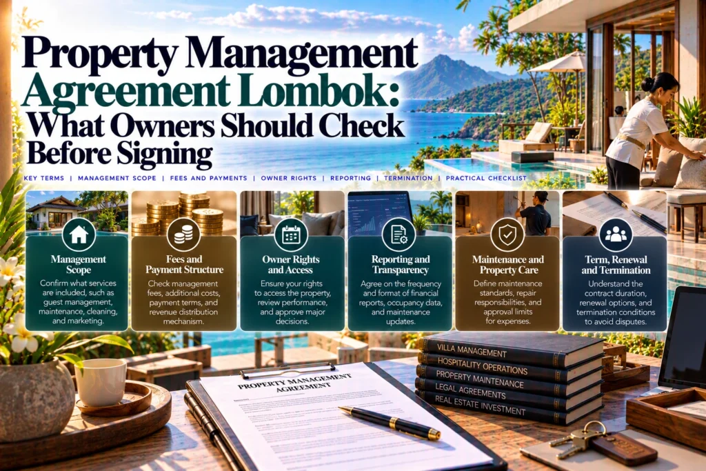 Property Management Agreement Lombok: What Owners Should Check Before Signing