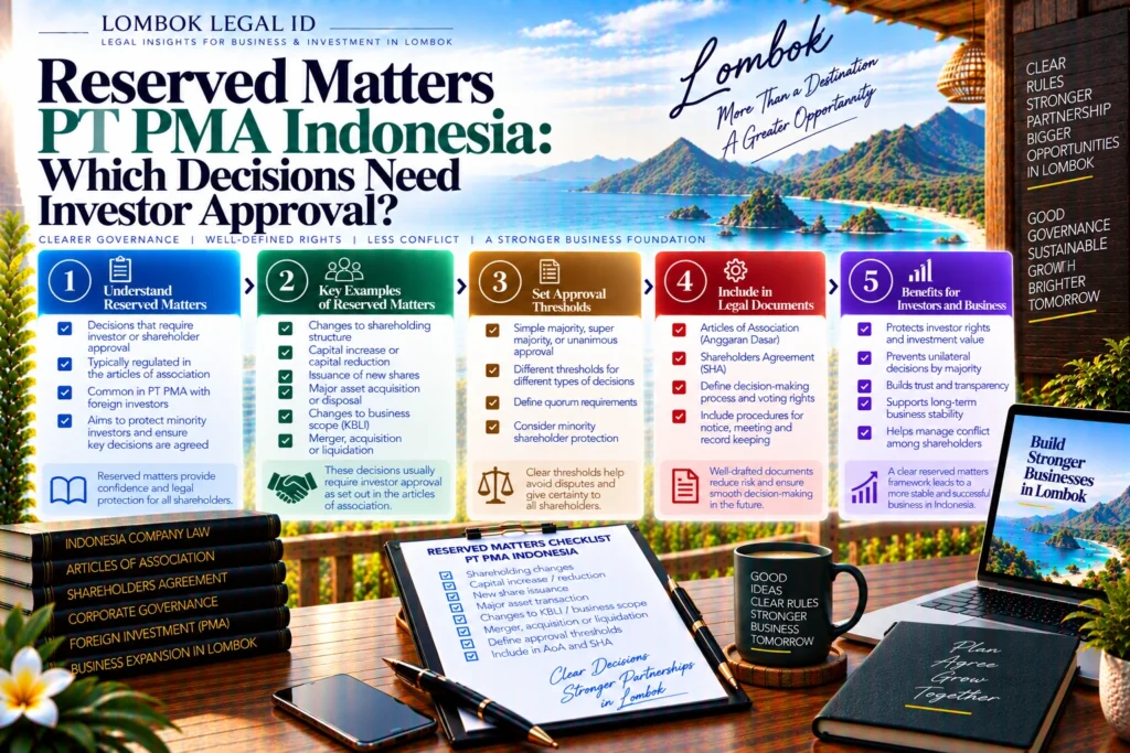 Reserved Matters PT PMA Indonesia: Which Decisions Need Investor Approval?