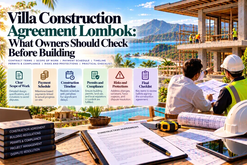 Villa Construction Agreement Lombok: What Owners Should Check Before Building